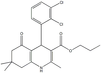 propyl 4-(2,3-dichlorophenyl)-2,7,7-trimethyl-5-oxo-1,4,5,6,7,8-hexahydroquinoline-3-carboxylate 구조식 이미지