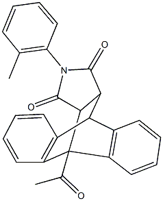 1-acetyl-17-(2-methylphenyl)-17-azapentacyclo[6.6.5.0~2,7~.0~9,14~.0~15,19~]nonadeca-2,4,6,9,11,13-hexaene-16,18-dione 구조식 이미지