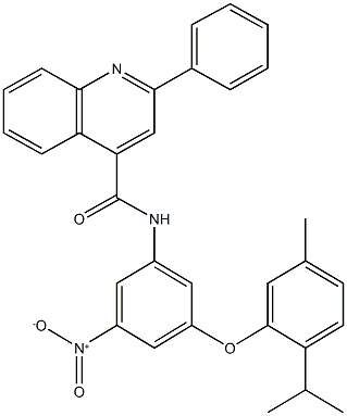 N-[3-nitro-5-(2-isopropyl-5-methylphenoxy)phenyl]-2-phenyl-4-quinolinecarboxamide Structure