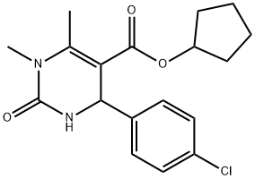 cyclopentyl 4-(4-chlorophenyl)-1,6-dimethyl-2-oxo-1,2,3,4-tetrahydro-5-pyrimidinecarboxylate 구조식 이미지