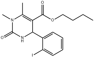 butyl 4-(2-iodophenyl)-1,6-dimethyl-2-oxo-1,2,3,4-tetrahydro-5-pyrimidinecarboxylate 구조식 이미지