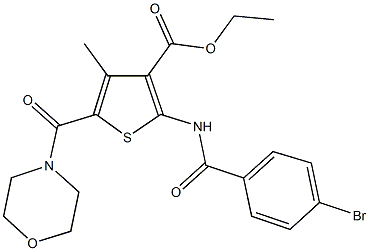 ethyl 2-[(4-bromobenzoyl)amino]-4-methyl-5-(4-morpholinylcarbonyl)-3-thiophenecarboxylate 구조식 이미지