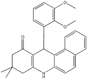 12-(2,3-dimethoxyphenyl)-9,9-dimethyl-8,9,10,12-tetrahydrobenzo[a]acridin-11(7H)-one 구조식 이미지