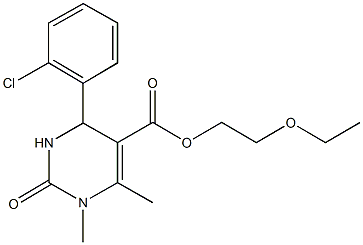 2-ethoxyethyl 4-(2-chlorophenyl)-1,6-dimethyl-2-oxo-1,2,3,4-tetrahydro-5-pyrimidinecarboxylate 구조식 이미지