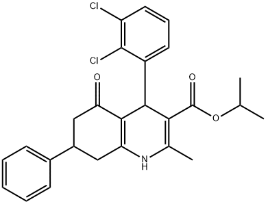 isopropyl 4-(2,3-dichlorophenyl)-2-methyl-5-oxo-7-phenyl-1,4,5,6,7,8-hexahydroquinoline-3-carboxylate Structure