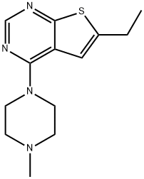 6-ethyl-4-(4-methyl-1-piperazinyl)thieno[2,3-d]pyrimidine 구조식 이미지