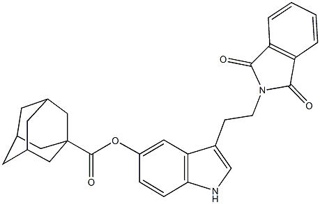 3-[2-(1,3-dioxo-1,3-dihydro-2H-isoindol-2-yl)ethyl]-1H-indol-5-yl 1-adamantanecarboxylate 구조식 이미지