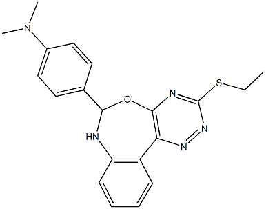 4-[3-(ethylsulfanyl)-6,7-dihydro[1,2,4]triazino[5,6-d][3,1]benzoxazepin-6-yl]-N,N-dimethylaniline Structure