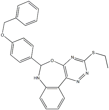 6-[4-(benzyloxy)phenyl]-3-(ethylsulfanyl)-6,7-dihydro[1,2,4]triazino[5,6-d][3,1]benzoxazepine Structure