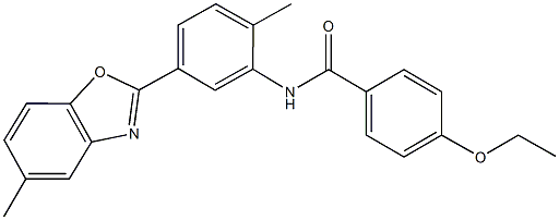 4-ethoxy-N-[2-methyl-5-(5-methyl-1,3-benzoxazol-2-yl)phenyl]benzamide 구조식 이미지