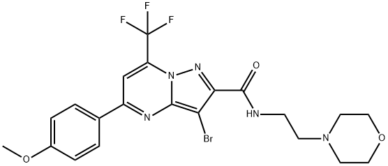 3-bromo-5-(4-methoxyphenyl)-N-[2-(4-morpholinyl)ethyl]-7-(trifluoromethyl)pyrazolo[1,5-a]pyrimidine-2-carboxamide 구조식 이미지