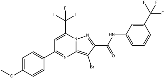 3-bromo-5-(4-methoxyphenyl)-7-(trifluoromethyl)-N-[3-(trifluoromethyl)phenyl]pyrazolo[1,5-a]pyrimidine-2-carboxamide Structure