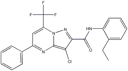 3-chloro-N-(2-ethylphenyl)-5-phenyl-7-(trifluoromethyl)pyrazolo[1,5-a]pyrimidine-2-carboxamide Structure