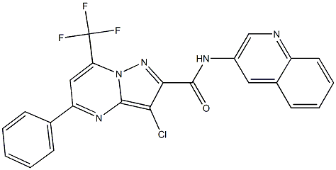 3-chloro-5-phenyl-N-(3-quinolinyl)-7-(trifluoromethyl)pyrazolo[1,5-a]pyrimidine-2-carboxamide Structure