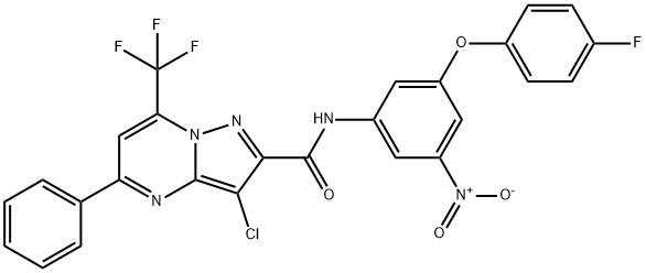 3-chloro-N-{3-(4-fluorophenoxy)-5-nitrophenyl}-5-phenyl-7-(trifluoromethyl)pyrazolo[1,5-a]pyrimidine-2-carboxamide Structure