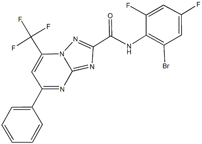 N-(2-bromo-4,6-difluorophenyl)-5-phenyl-7-(trifluoromethyl)[1,2,4]triazolo[1,5-a]pyrimidine-2-carboxamide 구조식 이미지