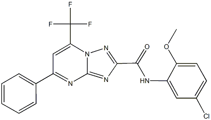 N-(5-chloro-2-methoxyphenyl)-5-phenyl-7-(trifluoromethyl)[1,2,4]triazolo[1,5-a]pyrimidine-2-carboxamide 구조식 이미지