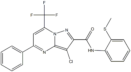 3-chloro-N-[2-(methylsulfanyl)phenyl]-5-phenyl-7-(trifluoromethyl)pyrazolo[1,5-a]pyrimidine-2-carboxamide Structure