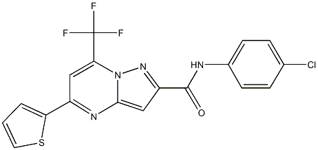 N-(4-chlorophenyl)-5-thien-2-yl-7-(trifluoromethyl)pyrazolo[1,5-a]pyrimidine-2-carboxamide 구조식 이미지