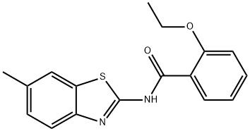 2-ethoxy-N-(6-methyl-1,3-benzothiazol-2-yl)benzamide 구조식 이미지