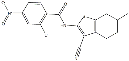 2-chloro-N-(3-cyano-6-methyl-4,5,6,7-tetrahydro-1-benzothien-2-yl)-4-nitrobenzamide Structure