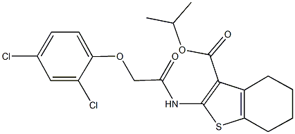 isopropyl 2-{[(2,4-dichlorophenoxy)acetyl]amino}-4,5,6,7-tetrahydro-1-benzothiophene-3-carboxylate Structure