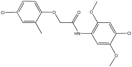 N-(4-chloro-2,5-dimethoxyphenyl)-2-(4-chloro-2-methylphenoxy)acetamide 구조식 이미지