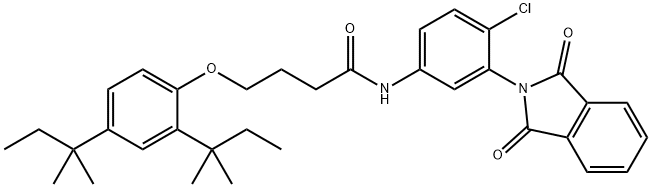 N-[4-chloro-3-(1,3-dioxo-1,3-dihydro-2H-isoindol-2-yl)phenyl]-4-(2,4-ditert-pentylphenoxy)butanamide 구조식 이미지