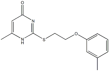 6-methyl-2-{[2-(3-methylphenoxy)ethyl]sulfanyl}-4(1H)-pyrimidinone Structure