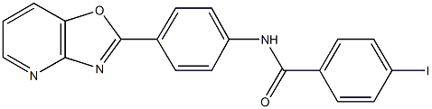 4-iodo-N-(4-[1,3]oxazolo[4,5-b]pyridin-2-ylphenyl)benzamide 구조식 이미지