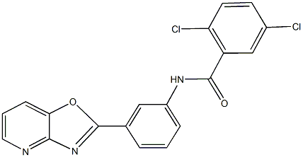 2,5-dichloro-N-(3-[1,3]oxazolo[4,5-b]pyridin-2-ylphenyl)benzamide 구조식 이미지