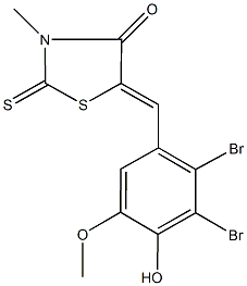 5-(2,3-dibromo-4-hydroxy-5-methoxybenzylidene)-3-methyl-2-thioxo-1,3-thiazolidin-4-one 구조식 이미지