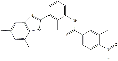 N-[3-(5,7-dimethyl-1,3-benzoxazol-2-yl)-2-methylphenyl]-4-nitro-3-methylbenzamide 구조식 이미지