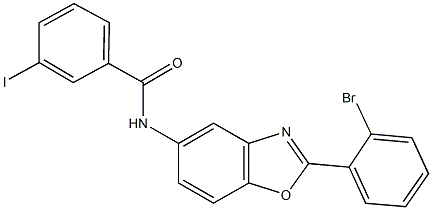 N-[2-(2-bromophenyl)-1,3-benzoxazol-5-yl]-3-iodobenzamide 구조식 이미지