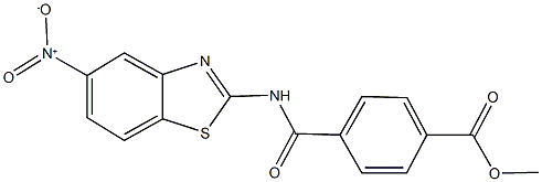 methyl 4-[({5-nitro-1,3-benzothiazol-2-yl}amino)carbonyl]benzoate Structure