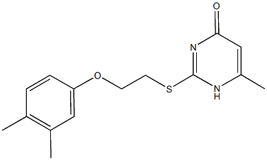 2-{[2-(3,4-dimethylphenoxy)ethyl]sulfanyl}-6-methyl-4(1H)-pyrimidinone 구조식 이미지