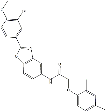 N-[2-(3-chloro-4-methoxyphenyl)-1,3-benzoxazol-5-yl]-2-(2,4-dimethylphenoxy)acetamide Structure