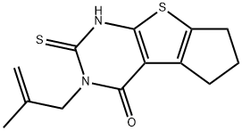 3-(2-methyl-2-propenyl)-2-sulfanyl-3,5,6,7-tetrahydro-4H-cyclopenta[4,5]thieno[2,3-d]pyrimidin-4-one Structure