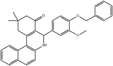 5-[4-(benzyloxy)-3-methoxyphenyl]-2,2-dimethyl-2,3,5,6-tetrahydrobenzo[a]phenanthridin-4(1H)-one Structure