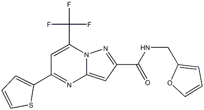 N-(2-furylmethyl)-5-(2-thienyl)-7-(trifluoromethyl)pyrazolo[1,5-a]pyrimidine-2-carboxamide 구조식 이미지