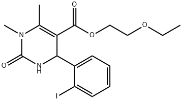 2-ethoxyethyl 4-(2-iodophenyl)-1,6-dimethyl-2-oxo-1,2,3,4-tetrahydropyrimidine-5-carboxylate Structure