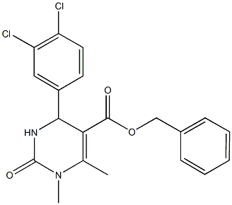 benzyl 4-(3,4-dichlorophenyl)-1,6-dimethyl-2-oxo-1,2,3,4-tetrahydro-5-pyrimidinecarboxylate Structure
