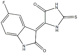 5-fluoro-3-(5-oxo-2-thioxo-4-imidazolidinylidene)-1,3-dihydro-2H-indol-2-one 구조식 이미지