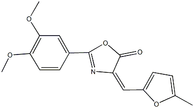 2-(3,4-dimethoxyphenyl)-4-[(5-methyl-2-furyl)methylene]-1,3-oxazol-5(4H)-one 구조식 이미지