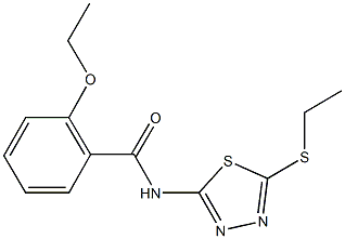 2-ethoxy-N-[5-(ethylsulfanyl)-1,3,4-thiadiazol-2-yl]benzamide 구조식 이미지