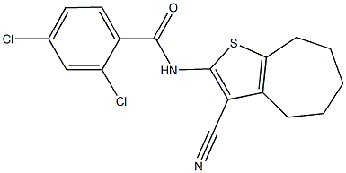 2,4-dichloro-N-(3-cyano-5,6,7,8-tetrahydro-4H-cyclohepta[b]thien-2-yl)benzamide Structure
