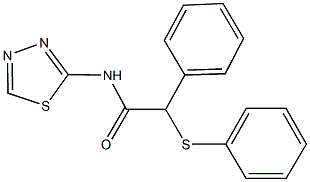 2-phenyl-2-(phenylsulfanyl)-N-(1,3,4-thiadiazol-2-yl)acetamide 구조식 이미지