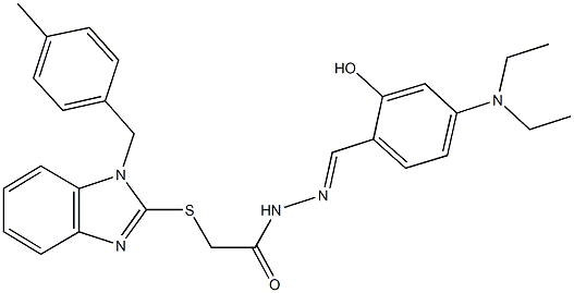 N'-[4-(diethylamino)-2-hydroxybenzylidene]-2-{[1-(4-methylbenzyl)-1H-benzimidazol-2-yl]sulfanyl}acetohydrazide Structure