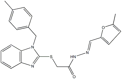 2-{[1-(4-methylbenzyl)-1H-benzimidazol-2-yl]sulfanyl}-N'-[(5-methyl-2-furyl)methylene]acetohydrazide Structure