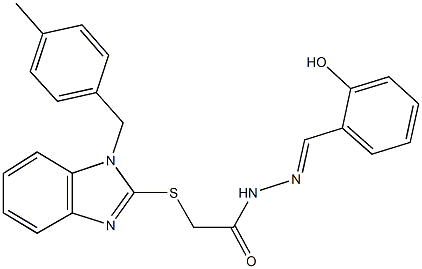 N'-(2-hydroxybenzylidene)-2-{[1-(4-methylbenzyl)-1H-benzimidazol-2-yl]sulfanyl}acetohydrazide 구조식 이미지